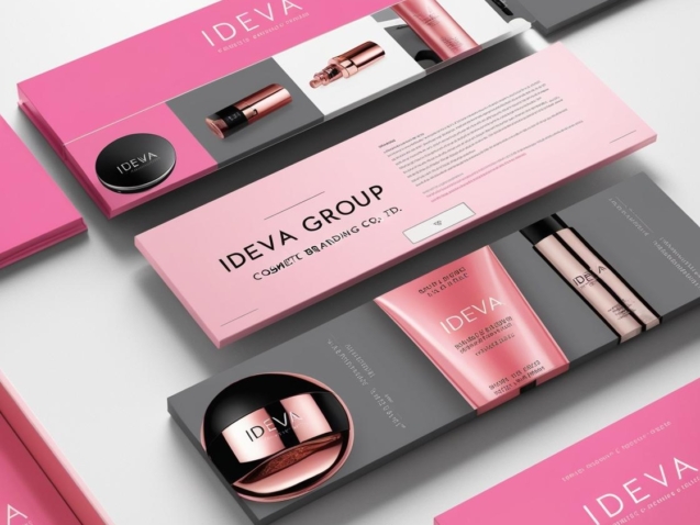 สีชมพูสด+เทา เว็บไซต์บริษัท ธุรกิจรับสร้างแบรนด์เครื่องสำอาง